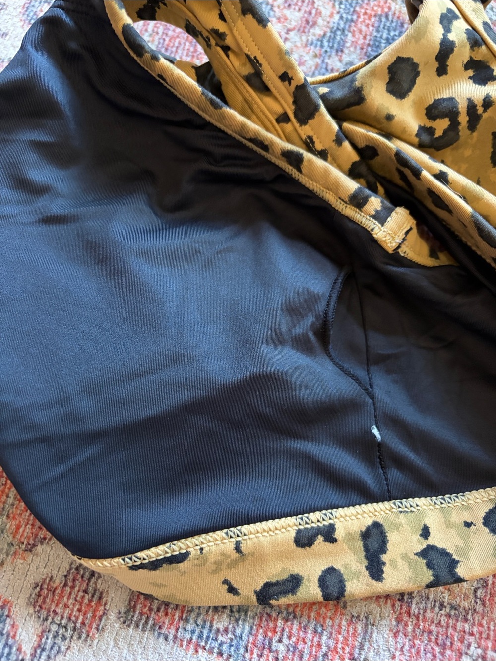 Varley Leopard Print Racerback Sports Bra - Picture 5 of 7
